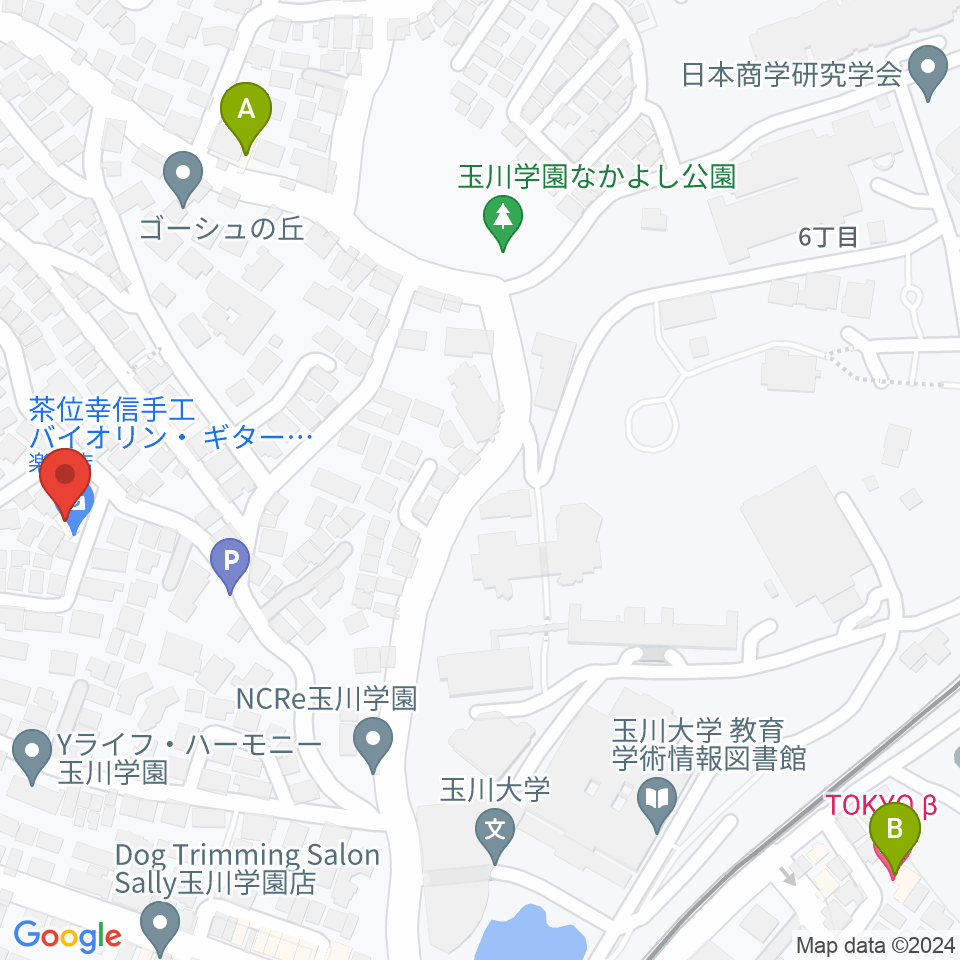 茶位ギター工房周辺のホテル一覧地図