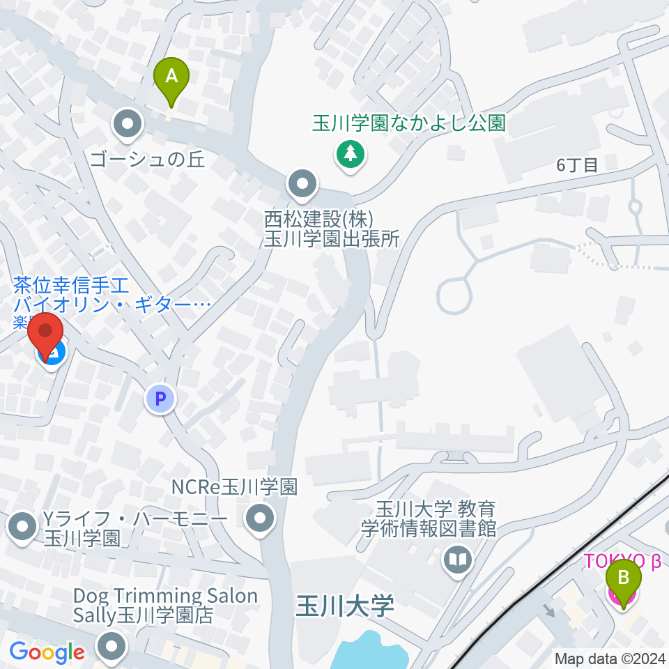 茶位ギター工房周辺のホテル一覧地図