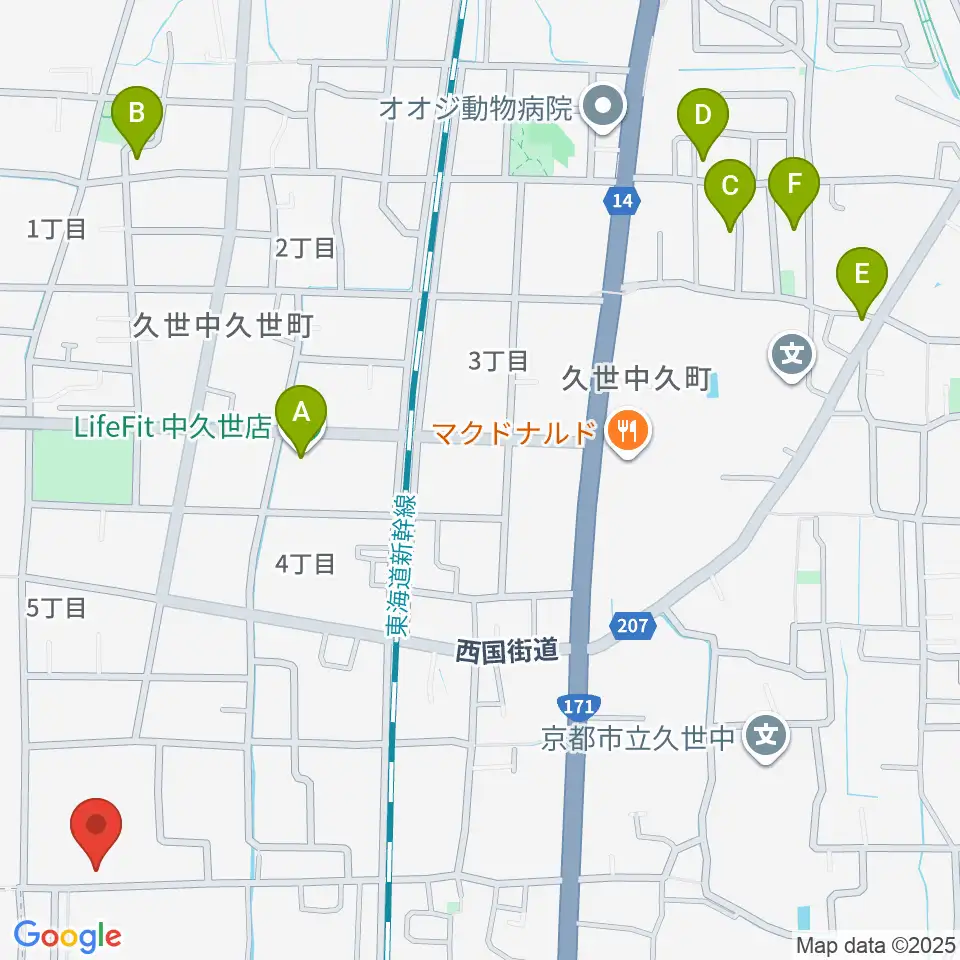 占部弦楽器製作所周辺のホテル一覧地図