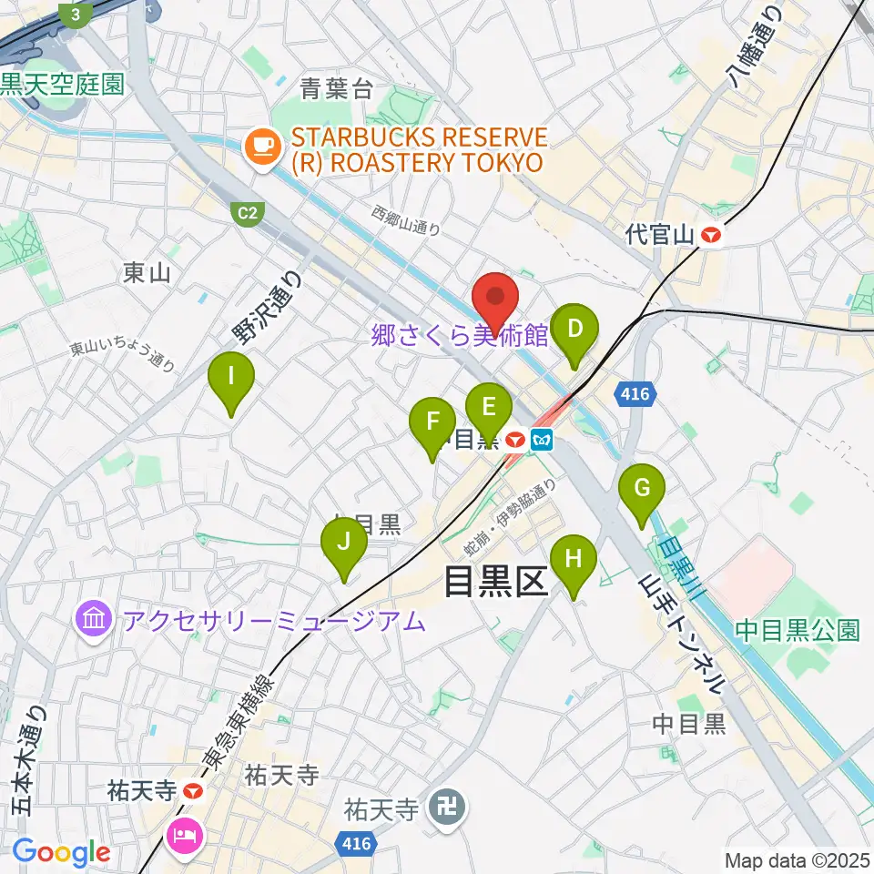 中目黒弦楽器周辺のホテル一覧地図