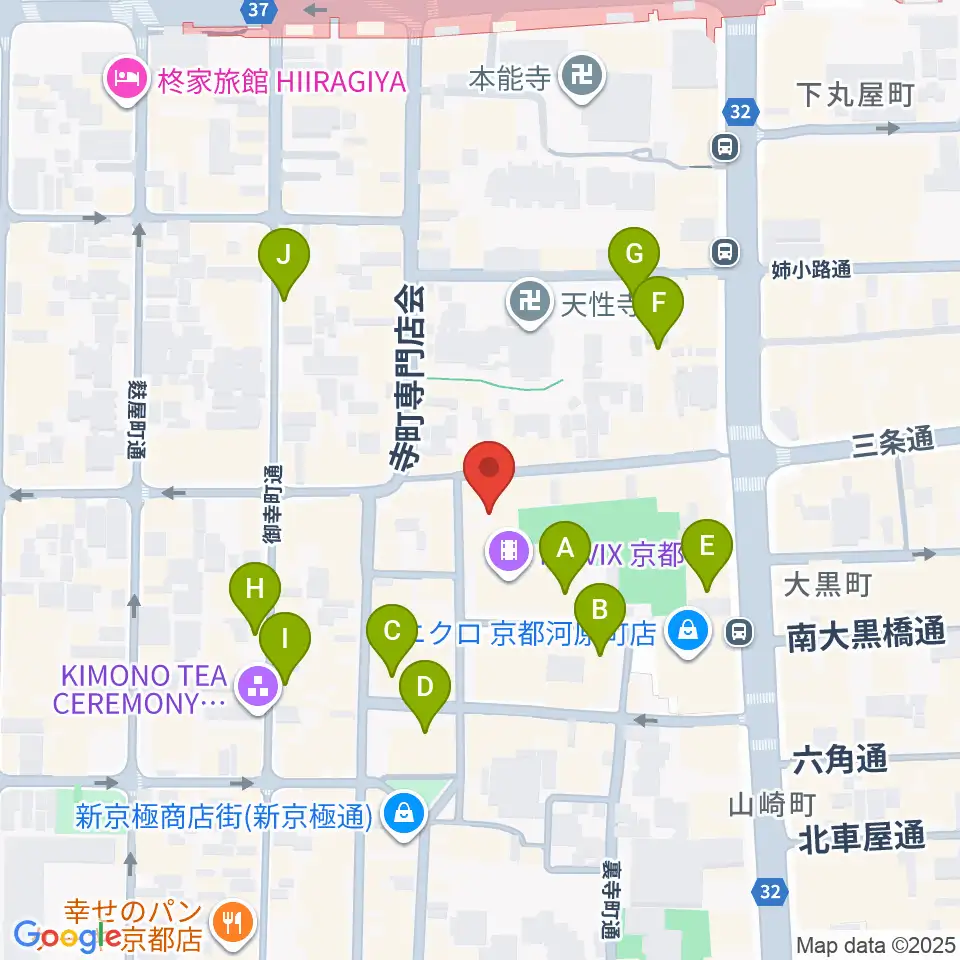 JEUGIA三条本店周辺のホテル一覧地図