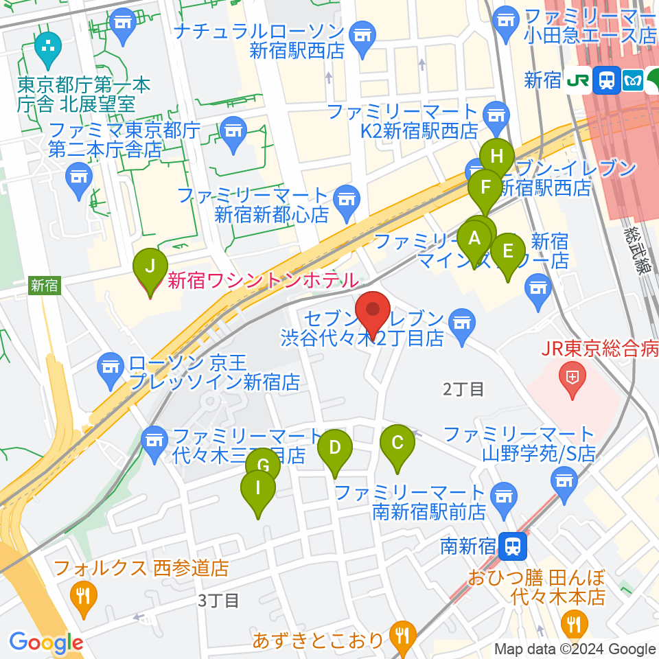 スタジオミュージアム新宿店周辺のホテル一覧地図