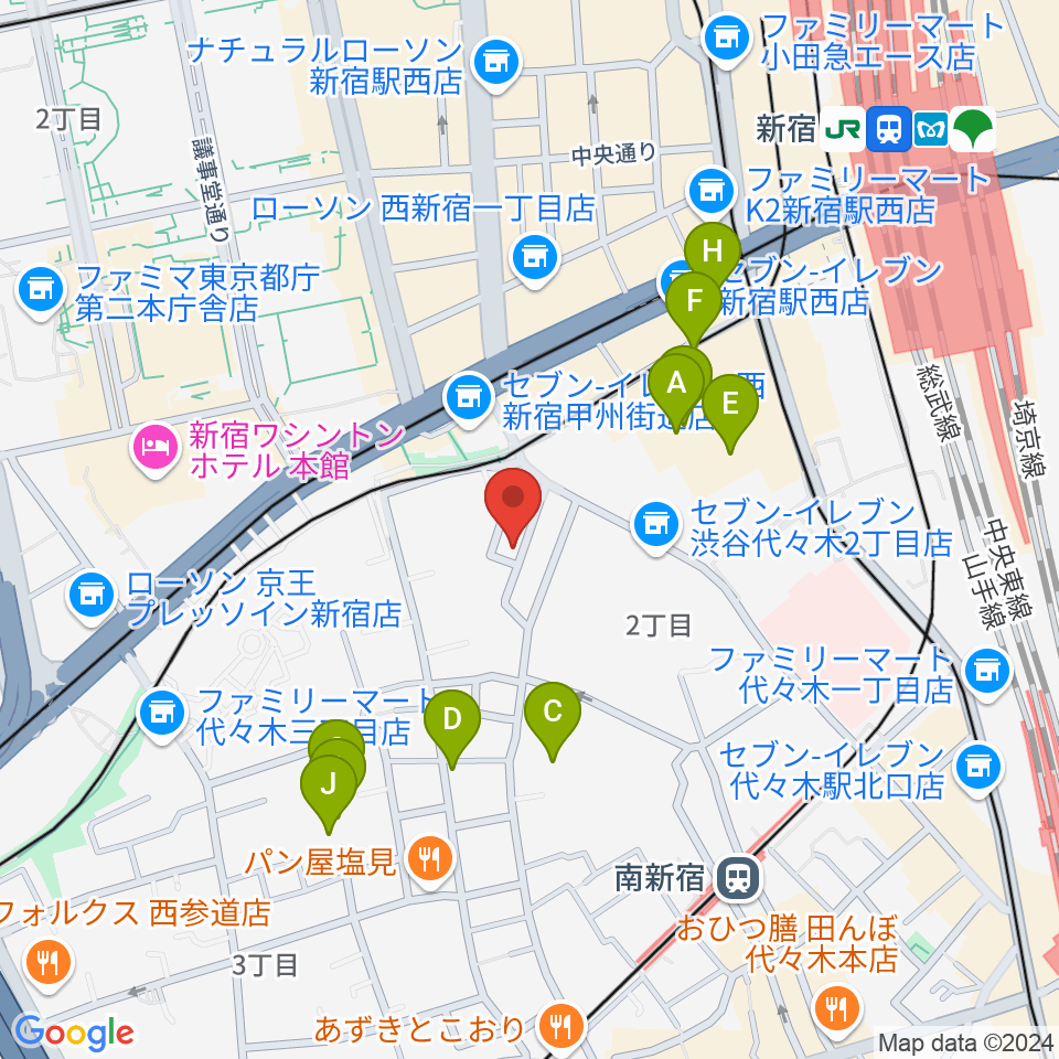 スタジオミュージアム新宿店周辺のホテル一覧地図