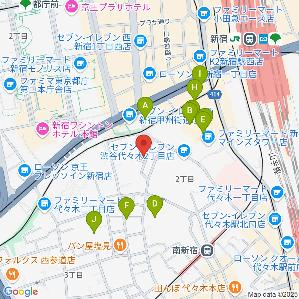 スタジオミュージアム新宿店周辺のホテル一覧地図
