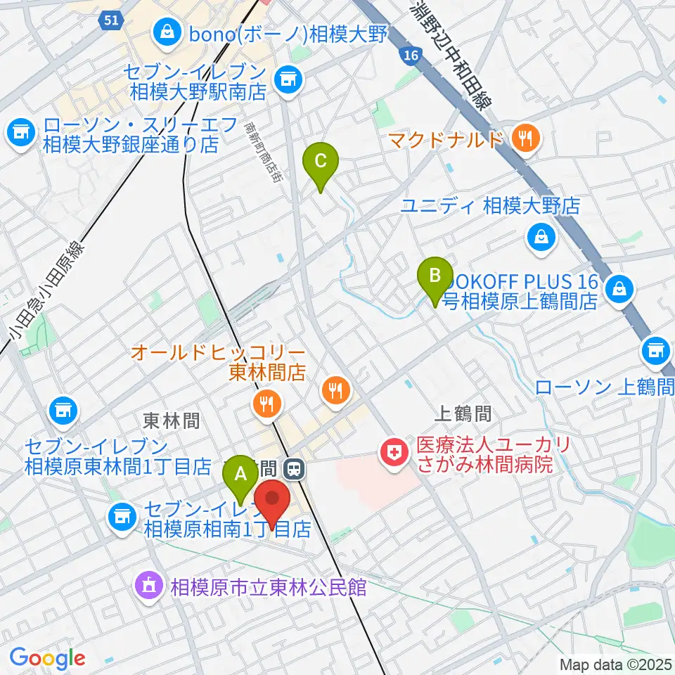 ギター・ベースの修理工房 3B周辺のホテル一覧地図