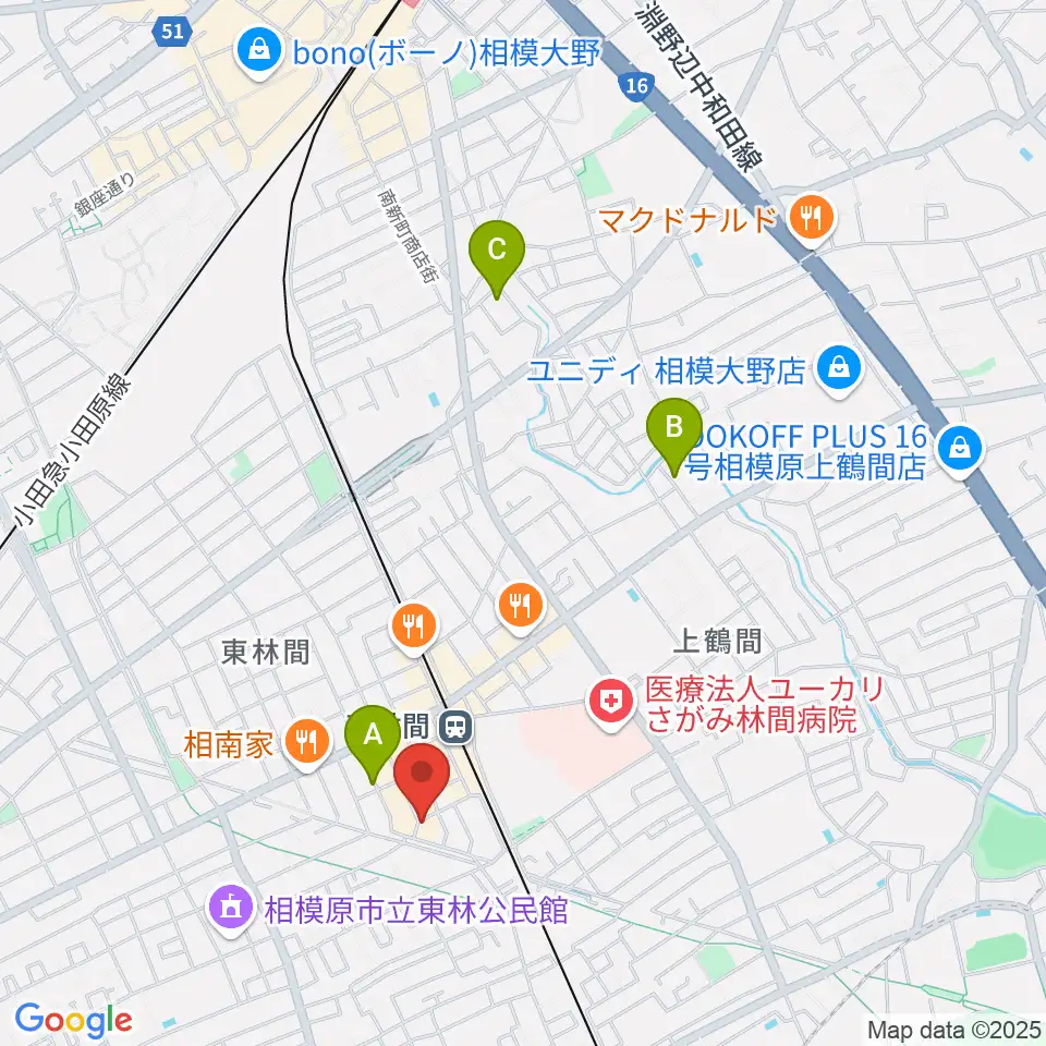 ギター・ベースの修理工房 3B周辺のホテル一覧地図