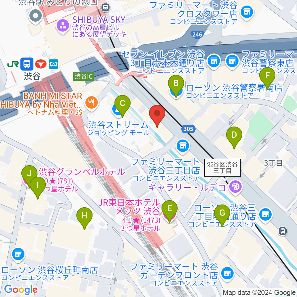 イケベリユースギターズ周辺のホテル一覧地図