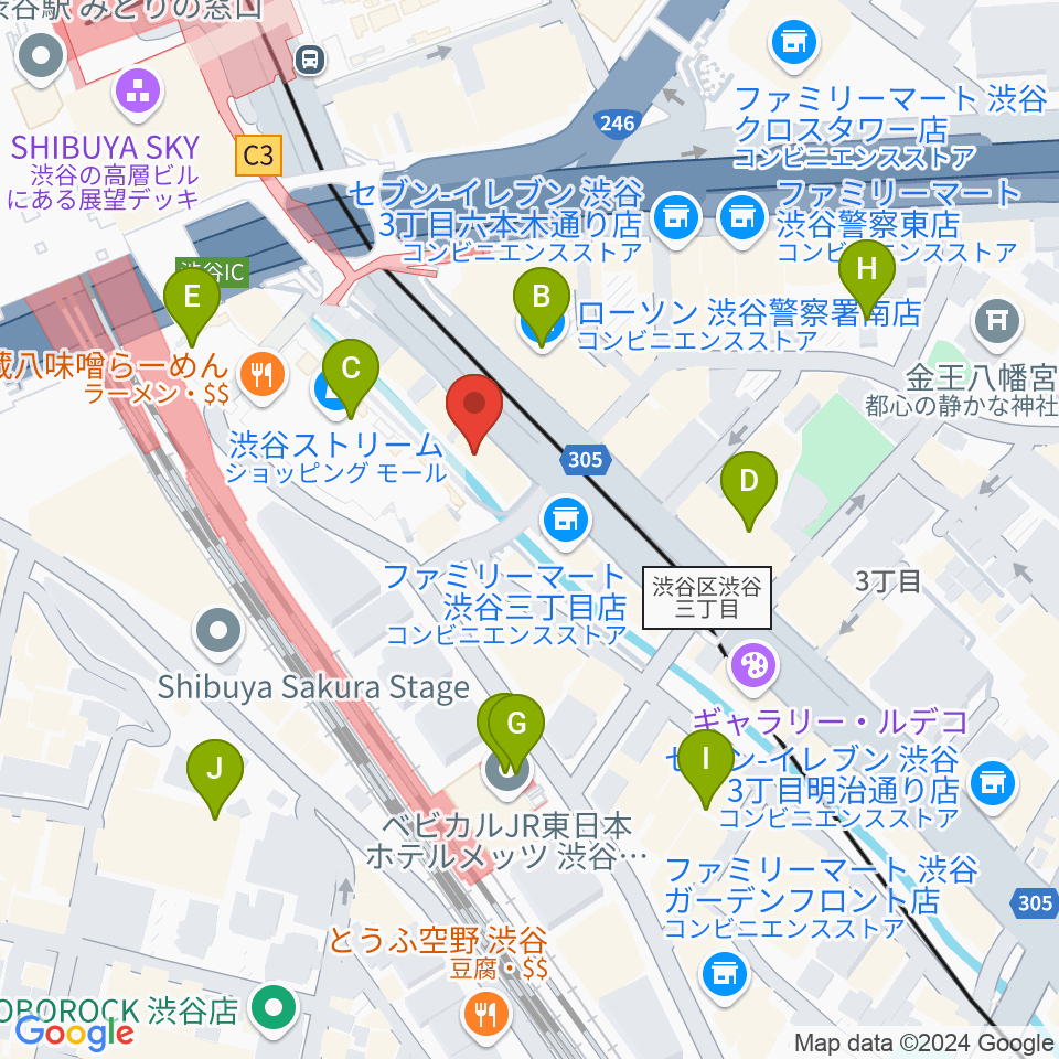 イケベリユースギターズ周辺のホテル一覧地図