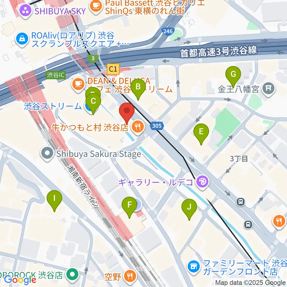 イケベリユースギターズ周辺のホテル一覧地図