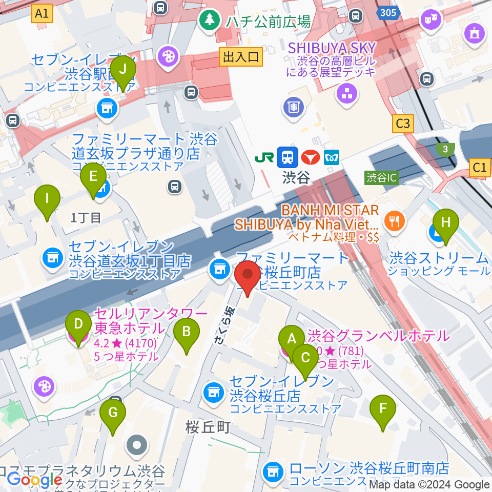 ハートマンヴィンテージギターズ周辺のホテル一覧地図