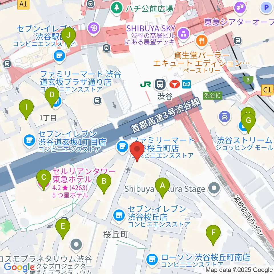 イケベ楽器店ベースコレクション周辺のホテル一覧地図