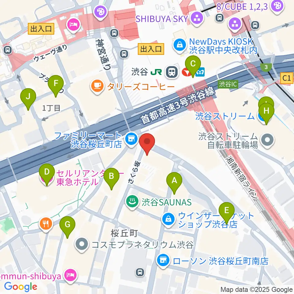 イケベ楽器店ベースコレクション周辺のホテル一覧地図
