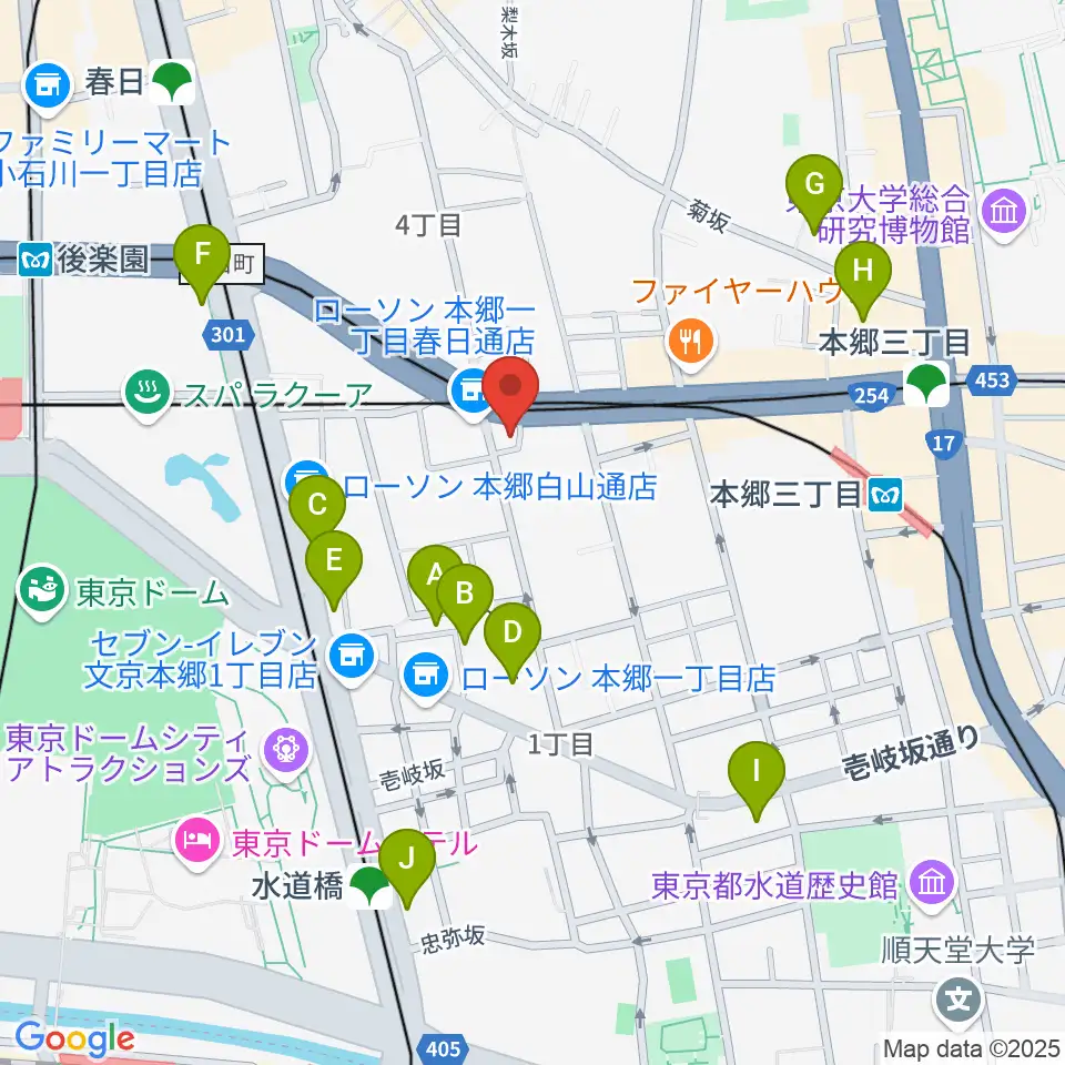 アカデミア・ミュージック周辺のホテル一覧地図