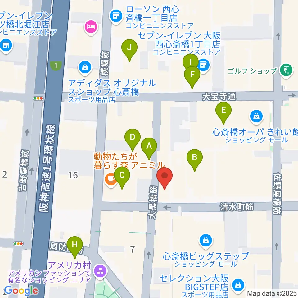 イケベ楽器店プレミアムギターズ周辺のホテル一覧地図