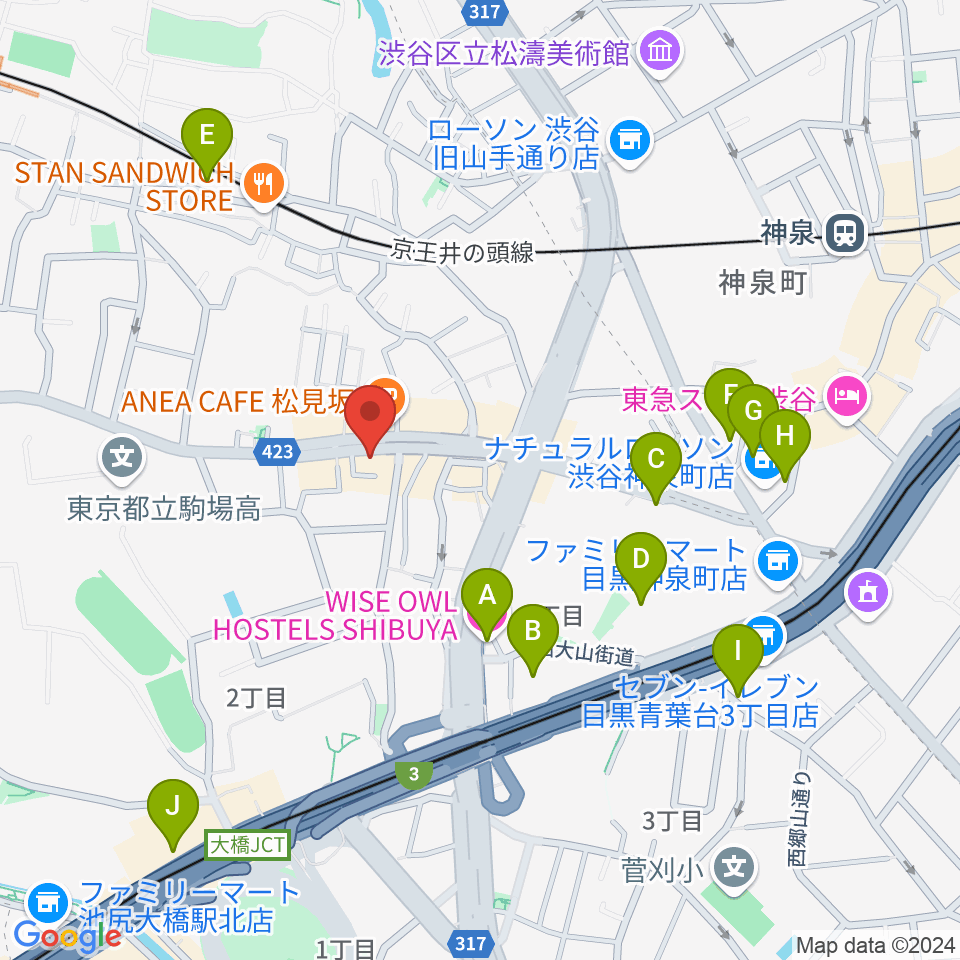 STUDIO SEEZE周辺のホテル一覧地図