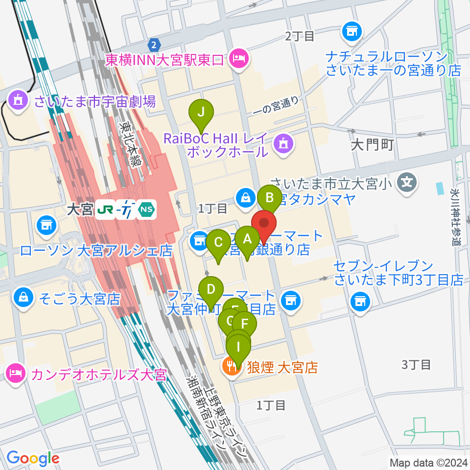 クレアーレ大宮周辺のホテル一覧地図