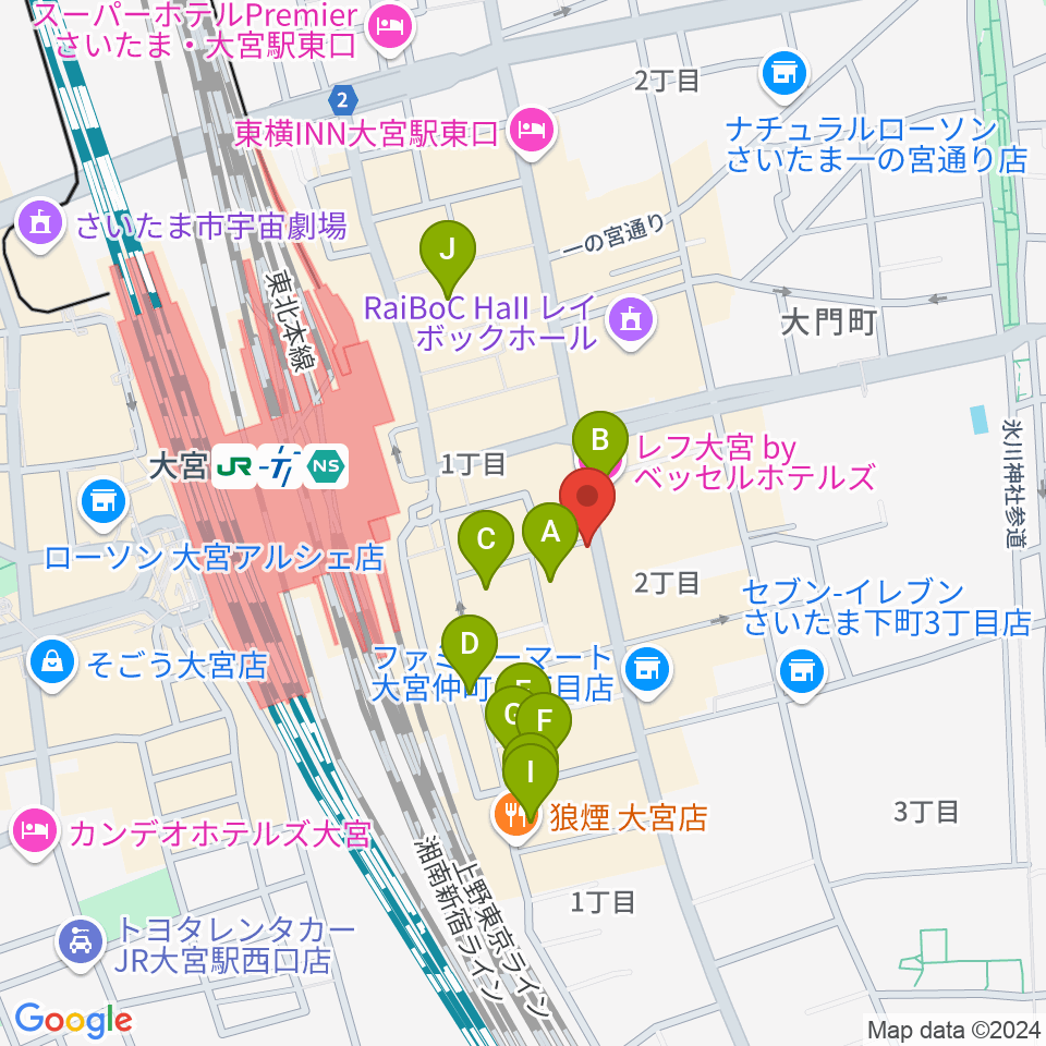 クレアーレ大宮周辺のホテル一覧地図