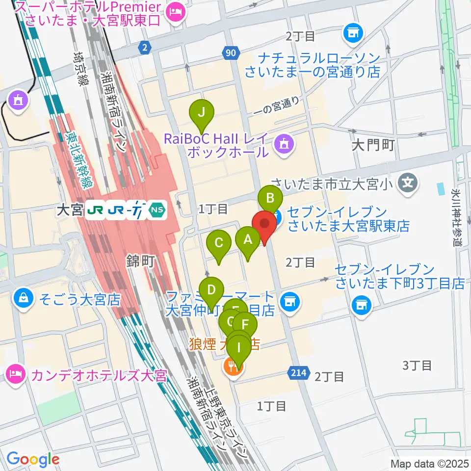 クレアーレ大宮周辺のホテル一覧地図