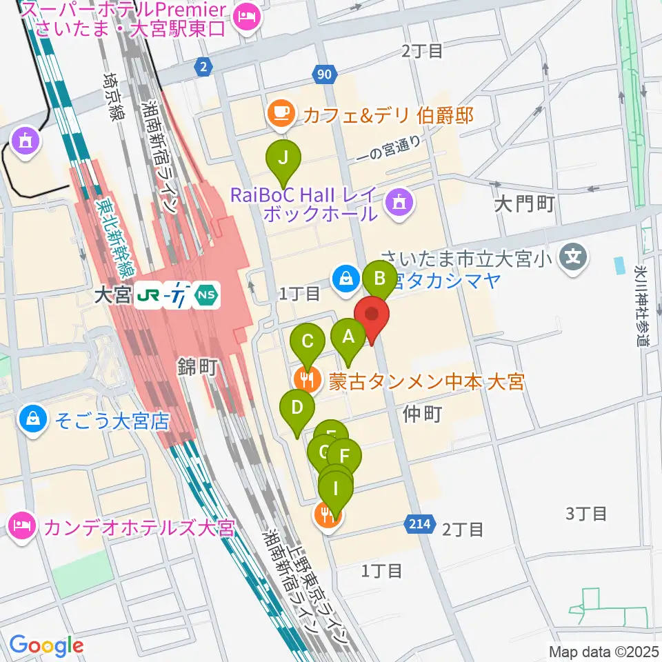 クレアーレ大宮周辺のホテル一覧地図