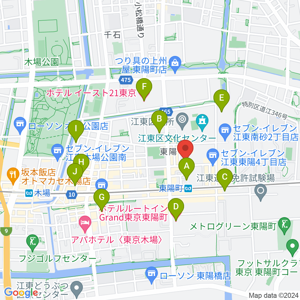 ビュッフェ・クランポン・ジャパン東京ショールーム周辺のホテル一覧地図