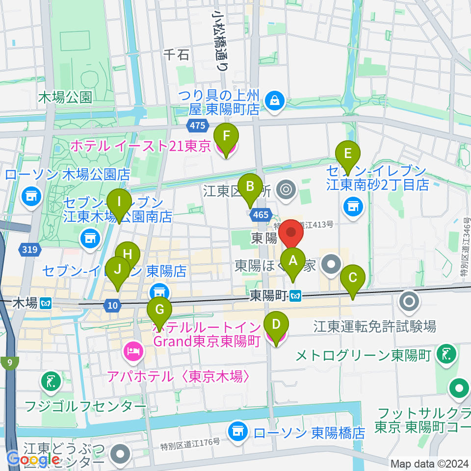 ビュッフェ・クランポン・ジャパン東京ショールーム周辺のホテル一覧地図