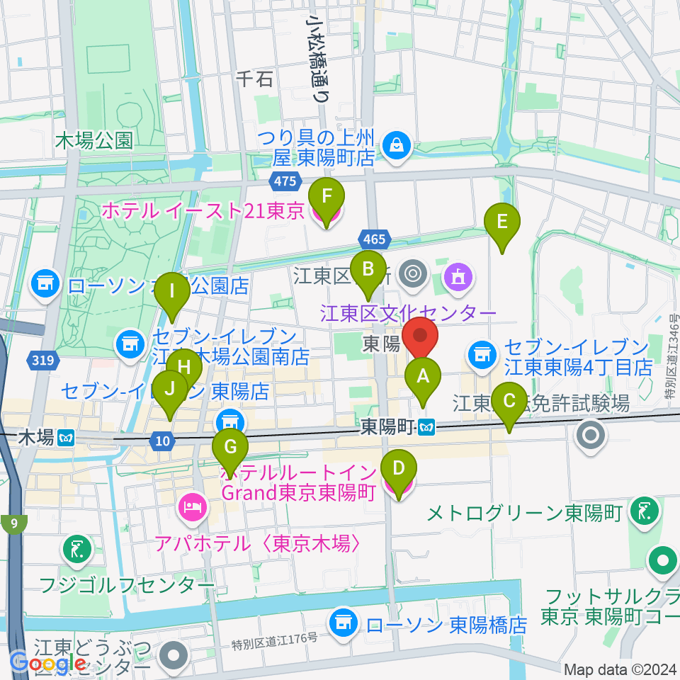 ビュッフェ・クランポン・ジャパン東京ショールーム周辺のホテル一覧地図