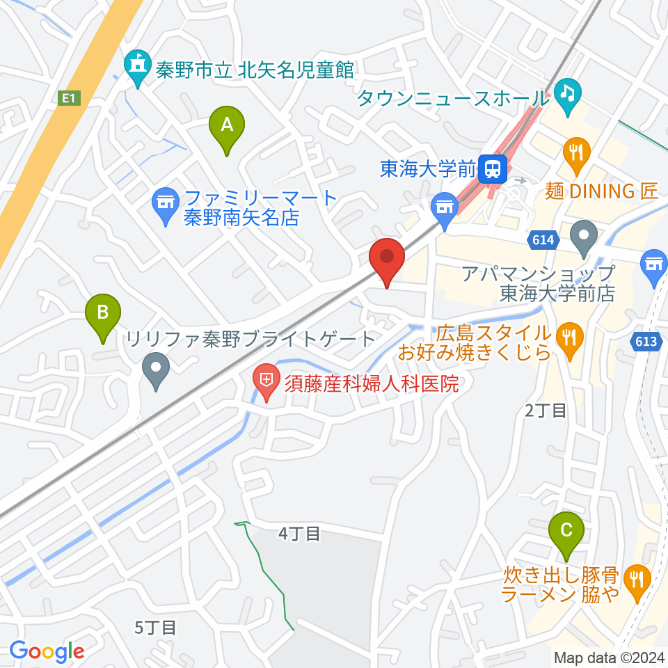 HiP-Sound秦野本店 音楽教室周辺のホテル一覧地図