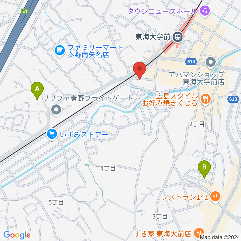 HiP-Sound秦野本店 音楽教室周辺のホテル一覧地図