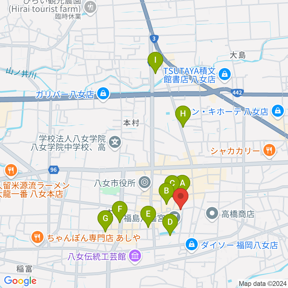 志げとみ楽器店周辺のホテル一覧地図