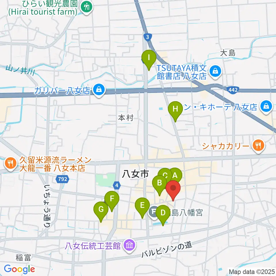 志げとみ楽器店周辺のホテル一覧地図