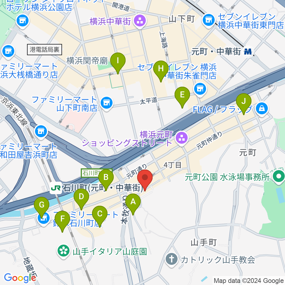 元町弦楽器 LA CANTINA周辺のホテル一覧地図