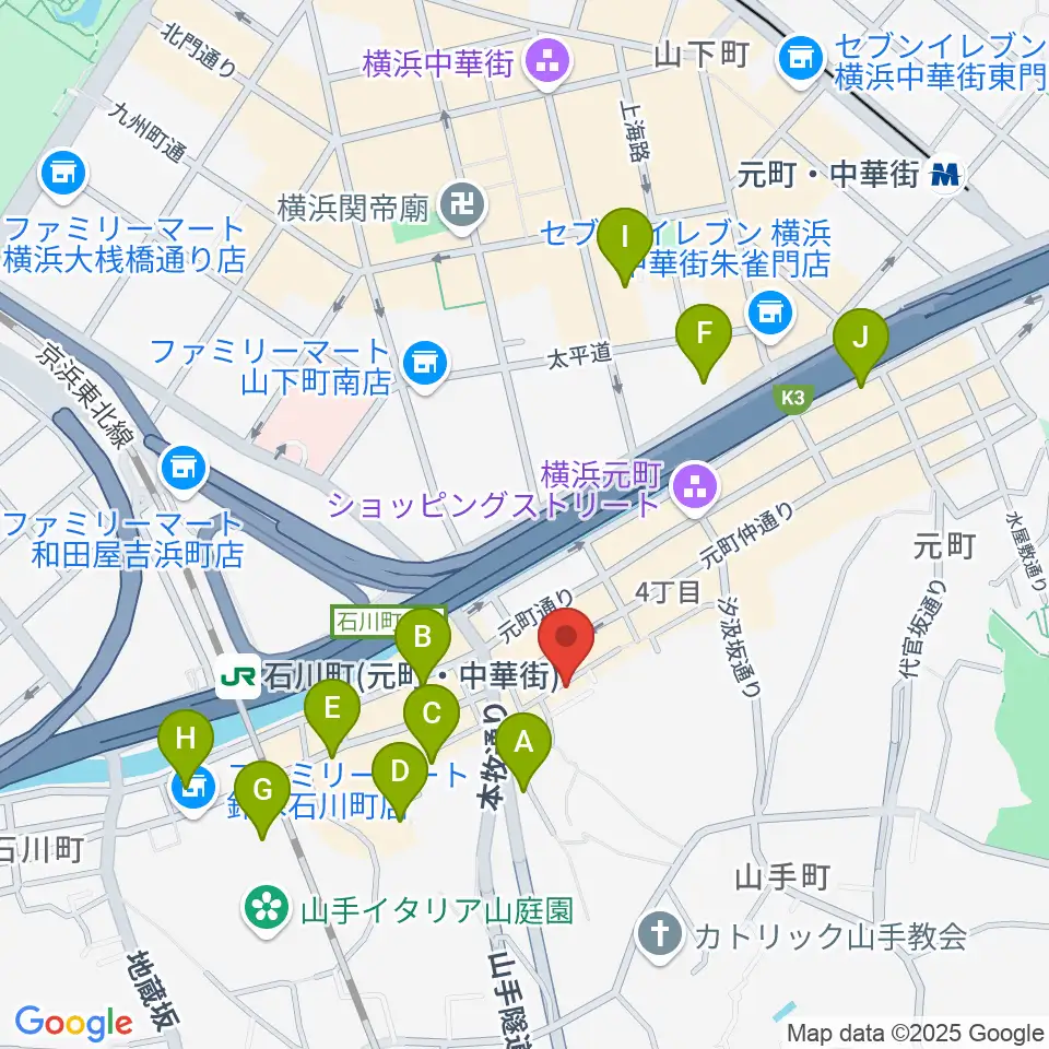 元町弦楽器 LA CANTINA周辺のホテル一覧地図