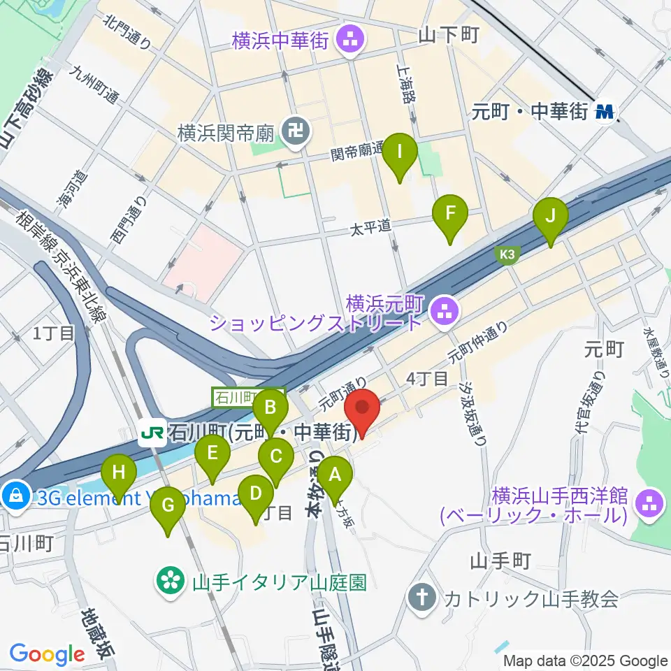 元町弦楽器 LA CANTINA周辺のホテル一覧地図