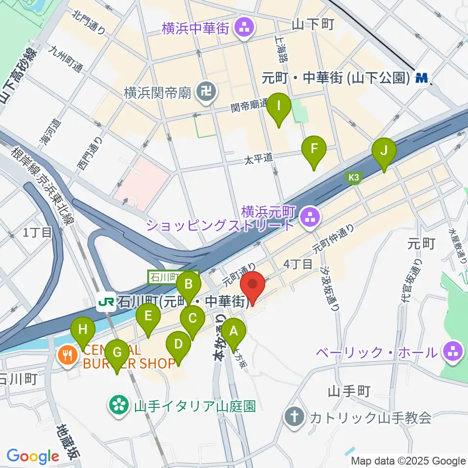 元町弦楽器 LA CANTINA周辺のホテル一覧地図