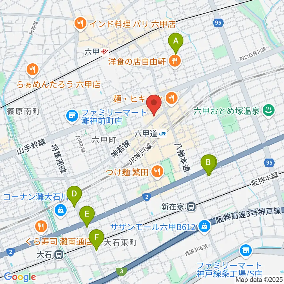 音楽練習室スタジオアコースティック周辺のホテル一覧地図