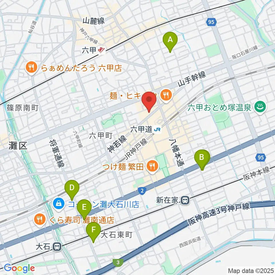 音楽練習室スタジオアコースティック周辺のホテル一覧地図