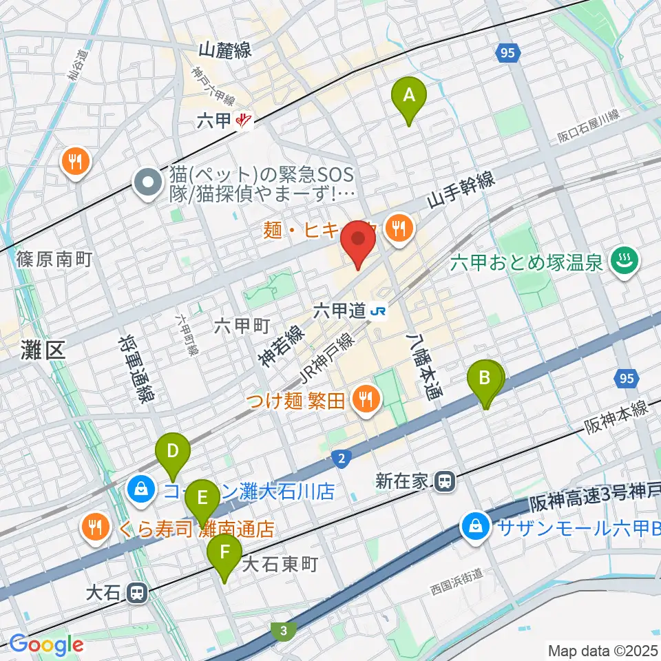 音楽練習室スタジオアコースティック周辺のホテル一覧地図