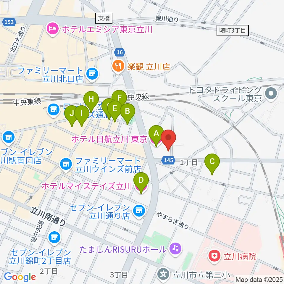 日本和楽器製造周辺のホテル一覧地図