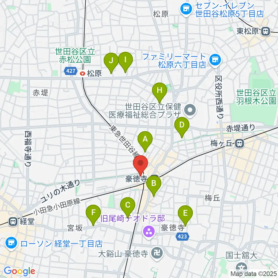 リューテリア・ガン周辺のホテル一覧地図