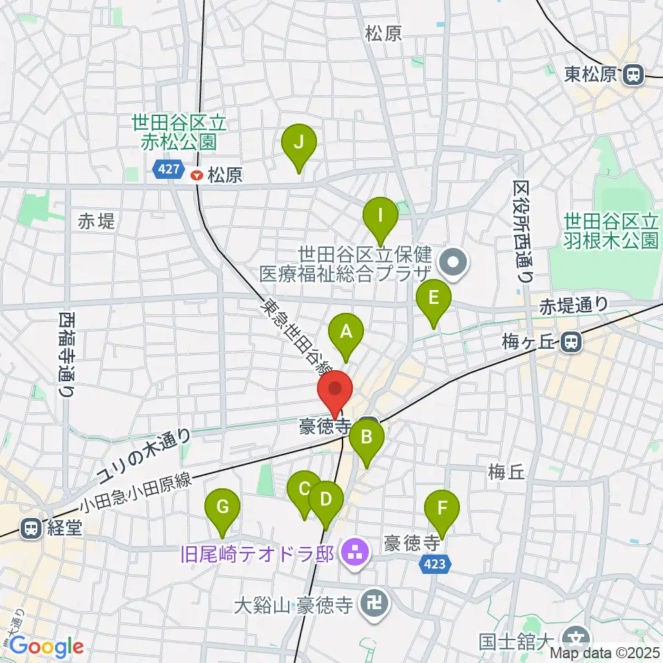 リューテリア・ガン周辺のホテル一覧地図