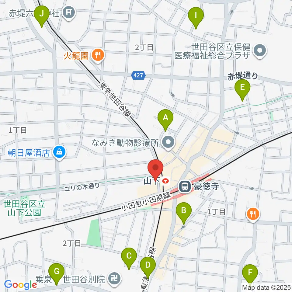 リューテリア・ガン周辺のホテル一覧地図