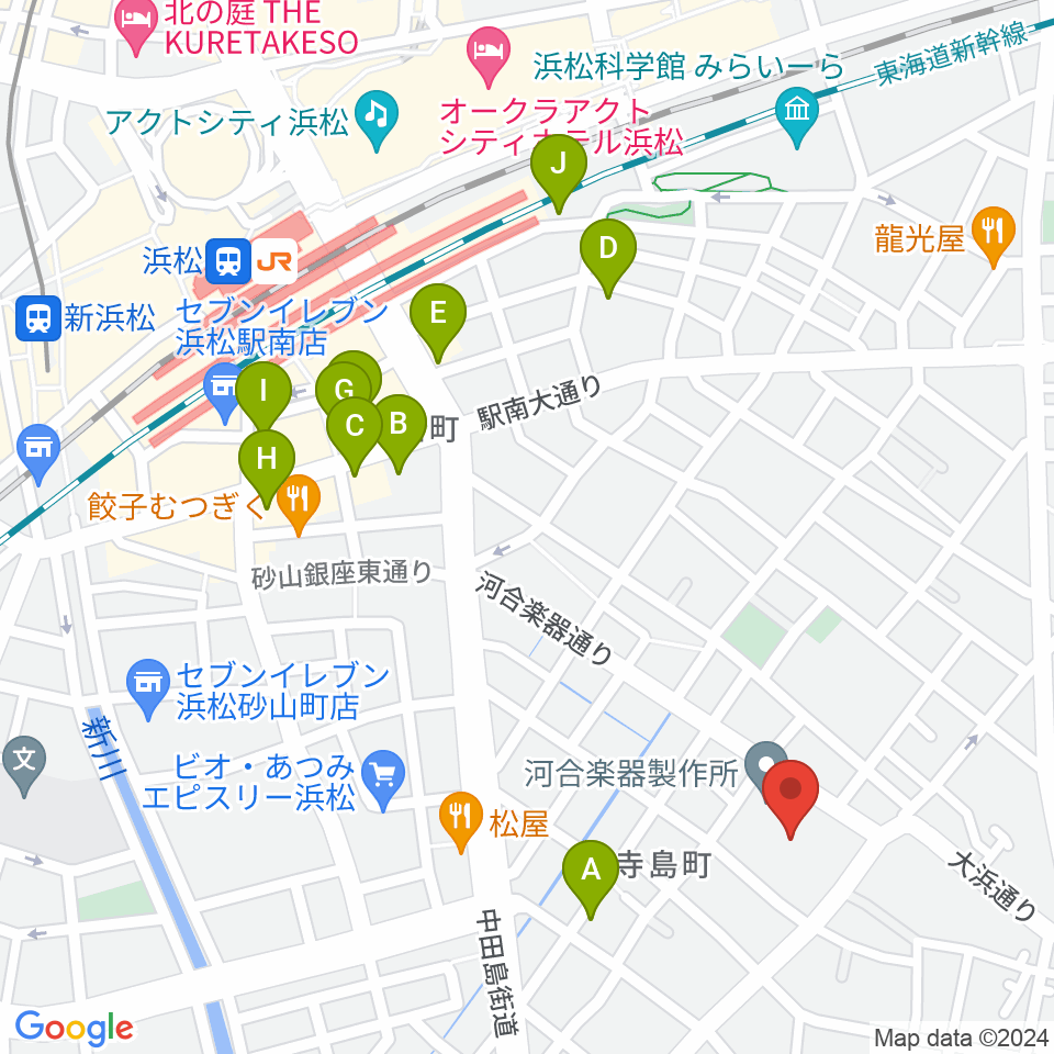 カワイ音楽学園周辺のホテル一覧地図