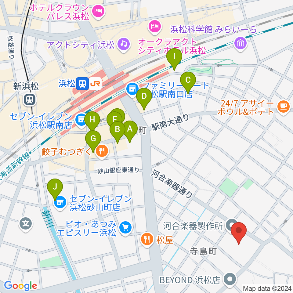 カワイ音楽学園周辺のホテル一覧地図