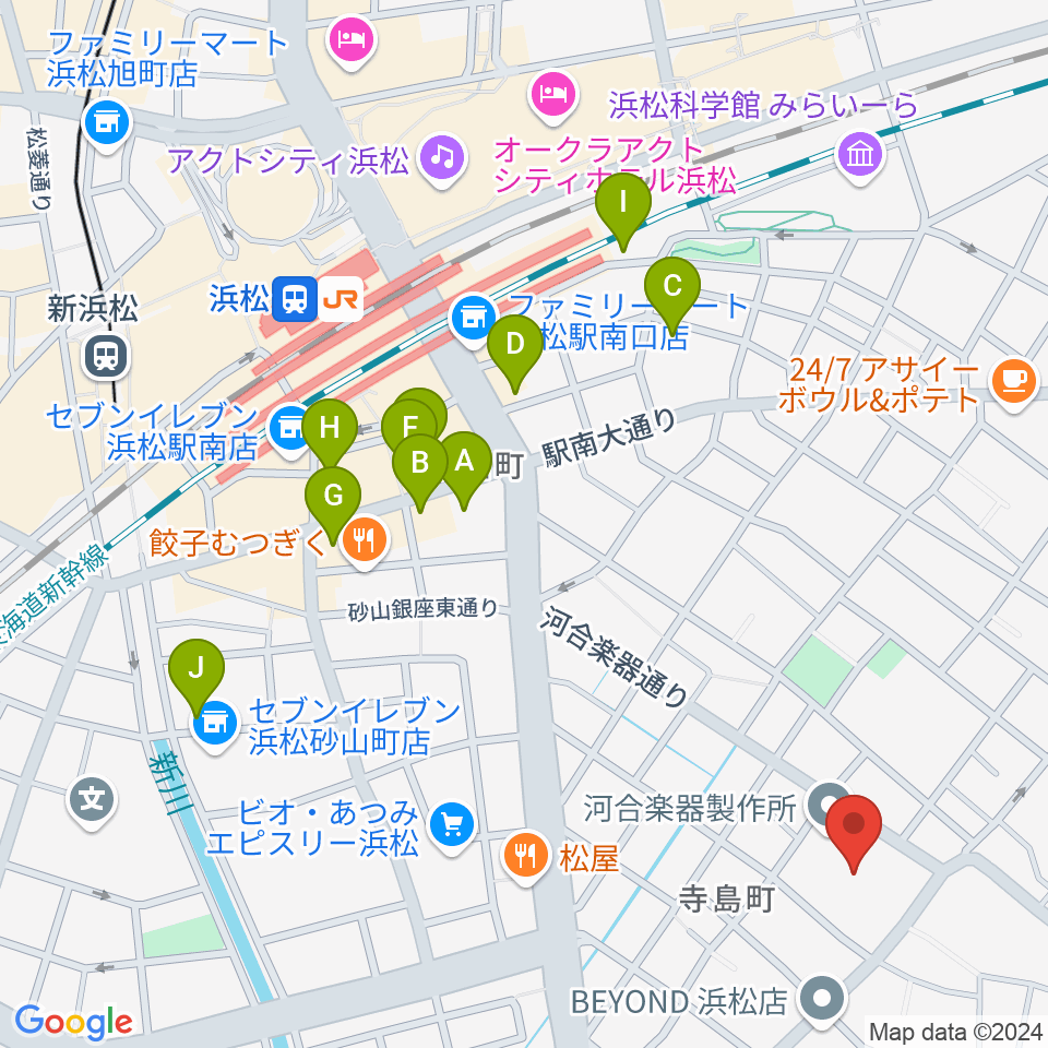 カワイ音楽学園周辺のホテル一覧地図