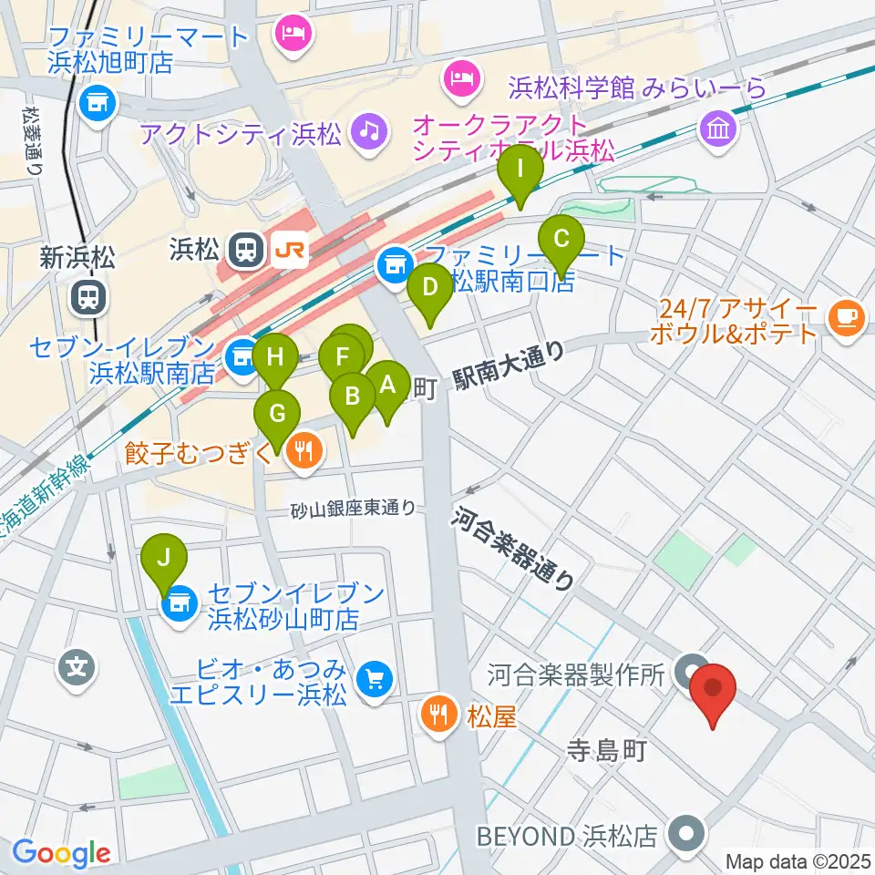カワイ音楽学園周辺のホテル一覧地図