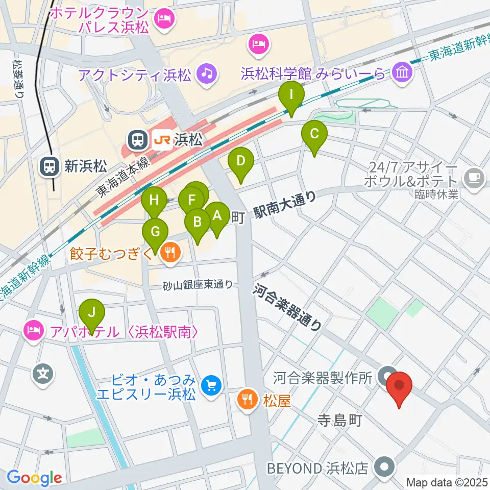 カワイ音楽学園周辺のホテル一覧地図