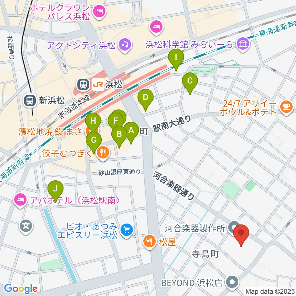 カワイ音楽学園周辺のホテル一覧地図