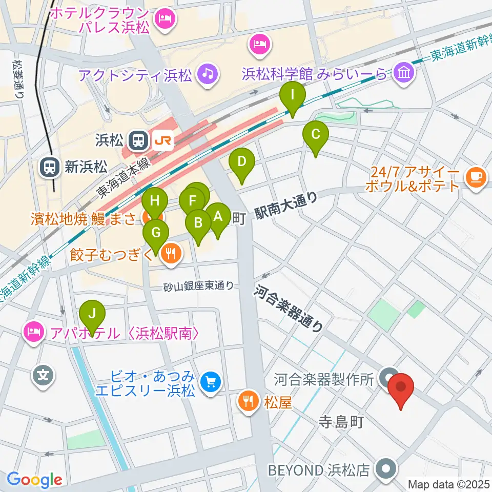カワイ音楽学園周辺のホテル一覧地図