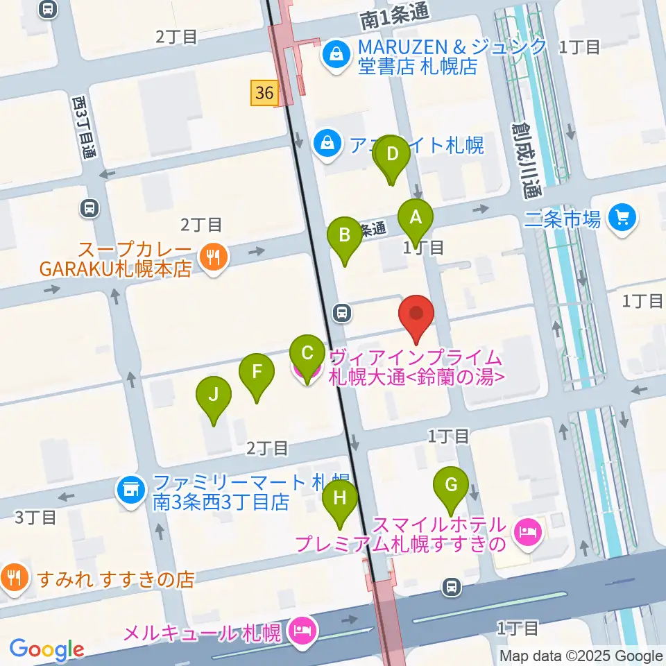 BIGBOSS札幌周辺のホテル一覧地図