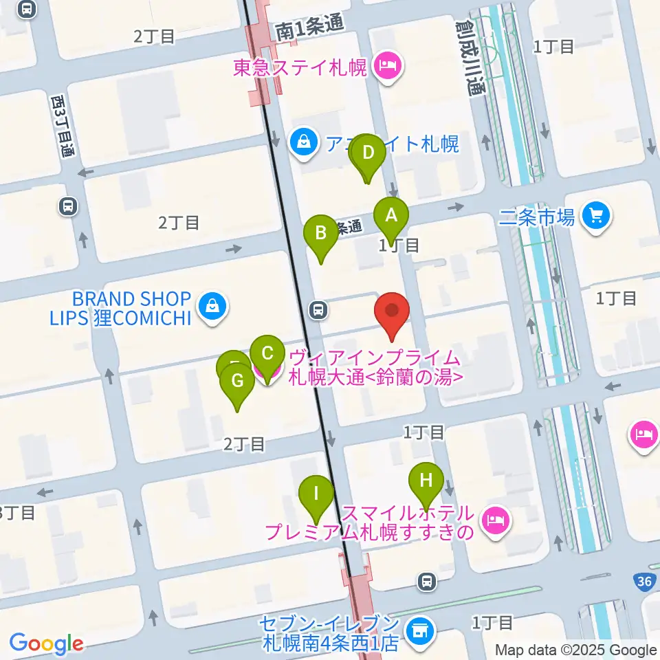 BIGBOSS札幌周辺のホテル一覧地図